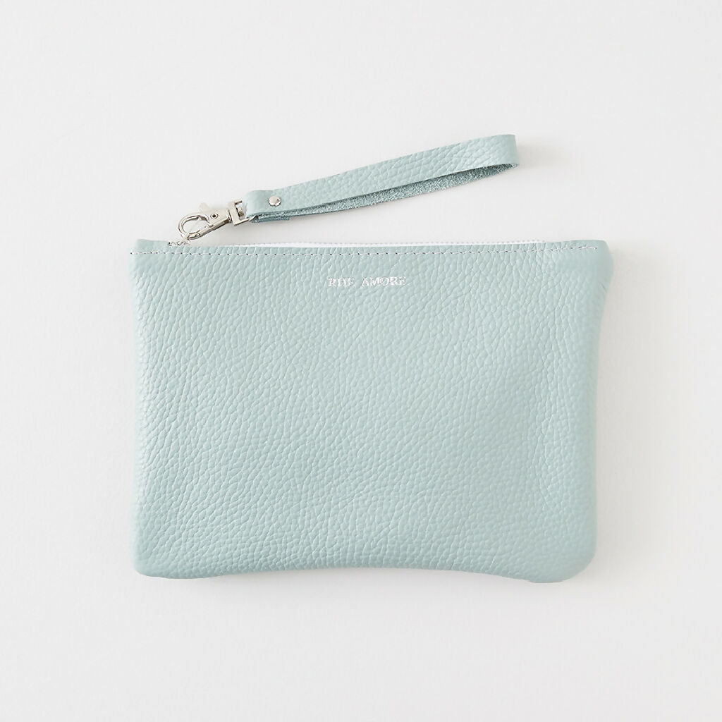 sage leather clutch bag - RHEAMORE - web