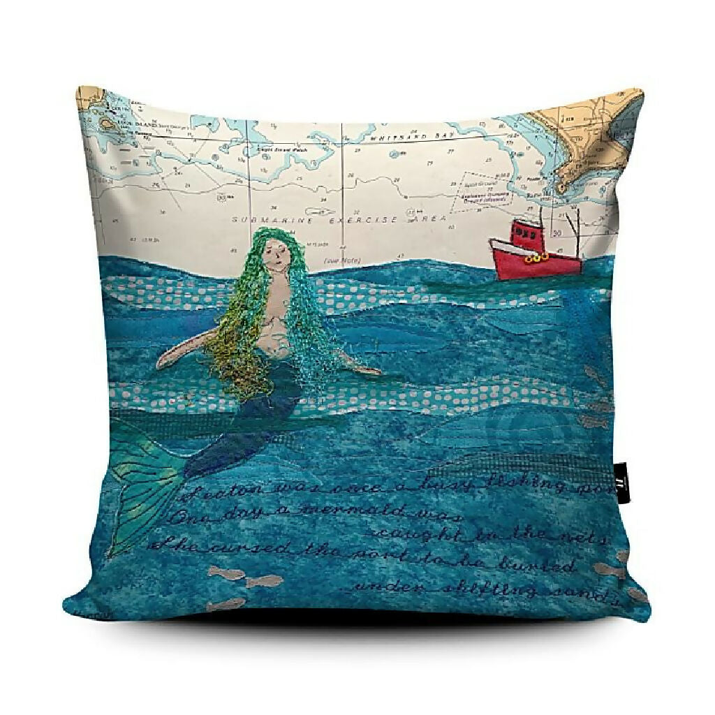 Mermaid cushion Hannah Wisdom Textiles