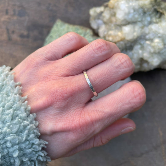 Narrow Silver Luna Ring