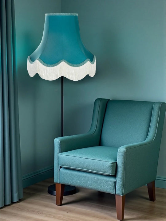 Teal blue fabric lampshades - Available in 8 sizes