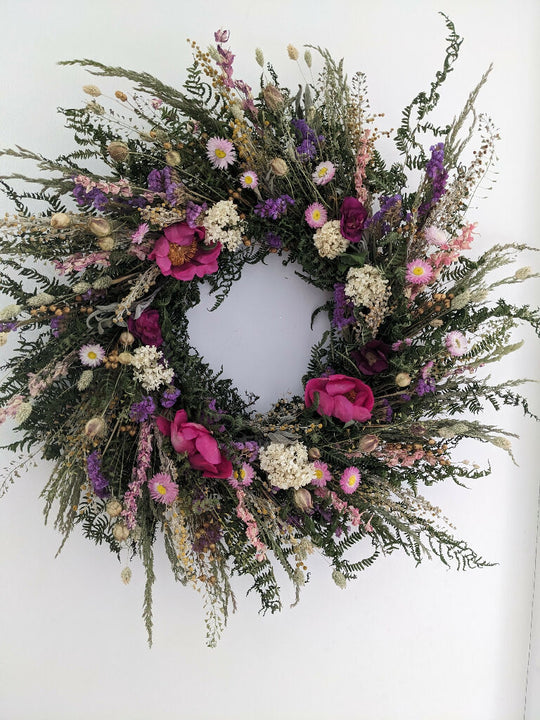 Large Handmade Dried Flower Wreath , 70cm