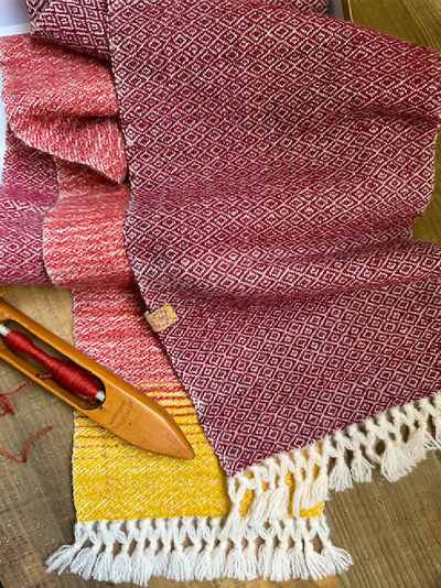 Graduating Sunset Scarf - Gold to Burgundy 10