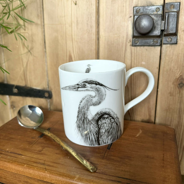 Fine Bone China Heron Mug