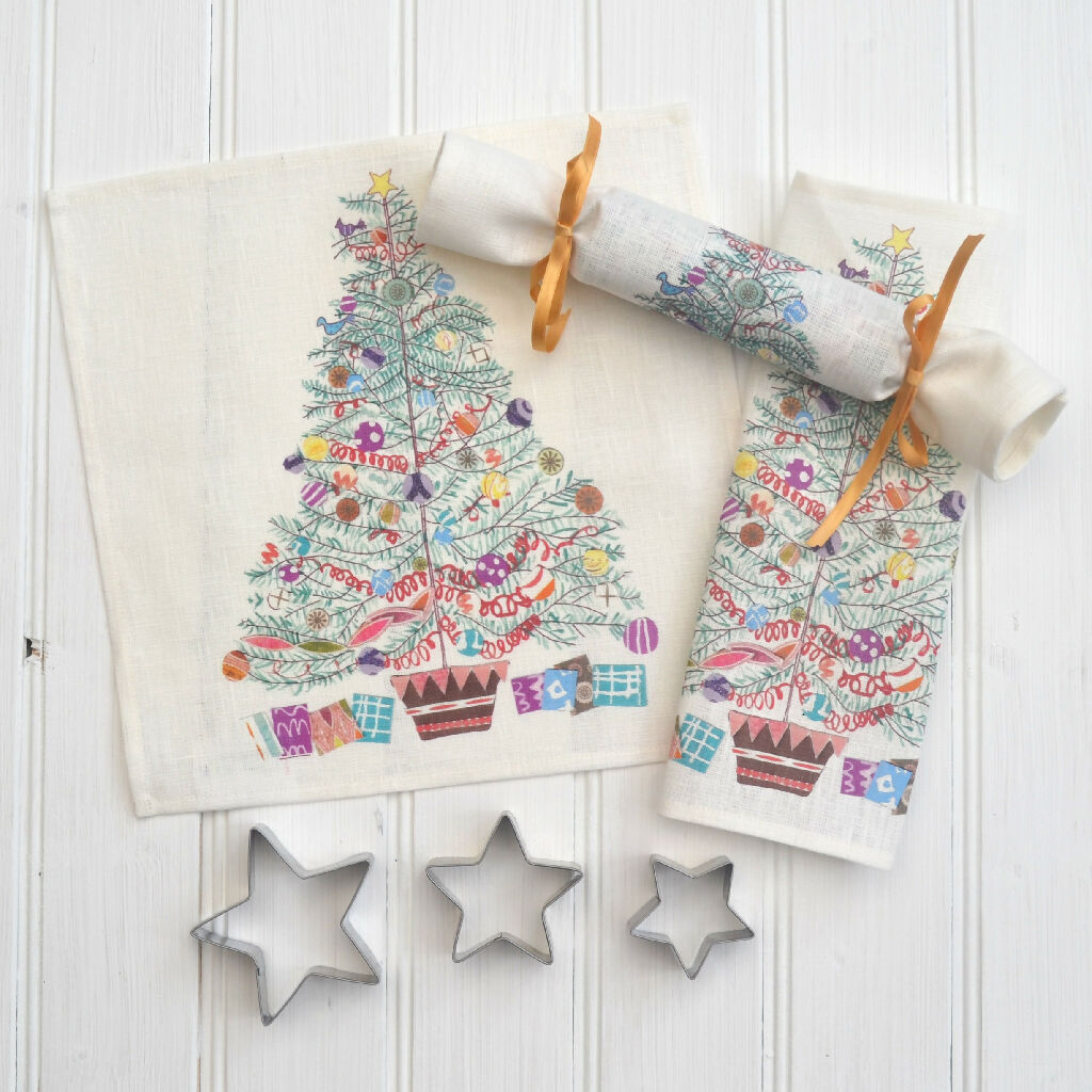 Lottie Lane - Linen Christmas Tree Napkin Set