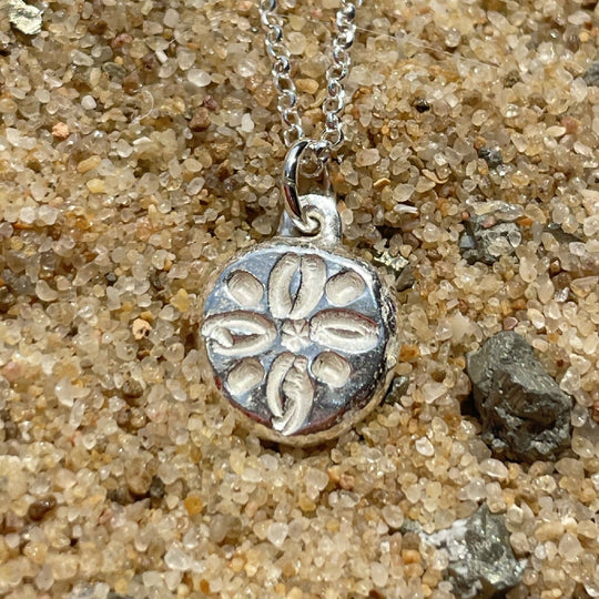 Sand Dollar inspired Sterling Silver Pendant Necklace