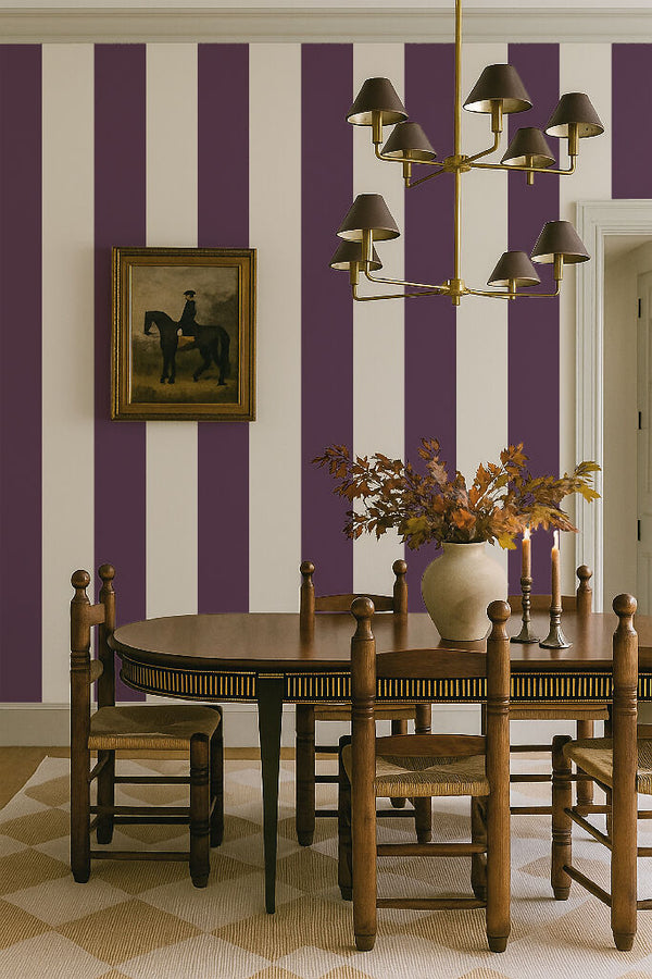 Mulled Wine Stripe Wallpaper