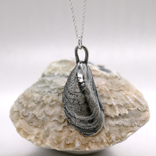 Silver Mussel Shell Necklace