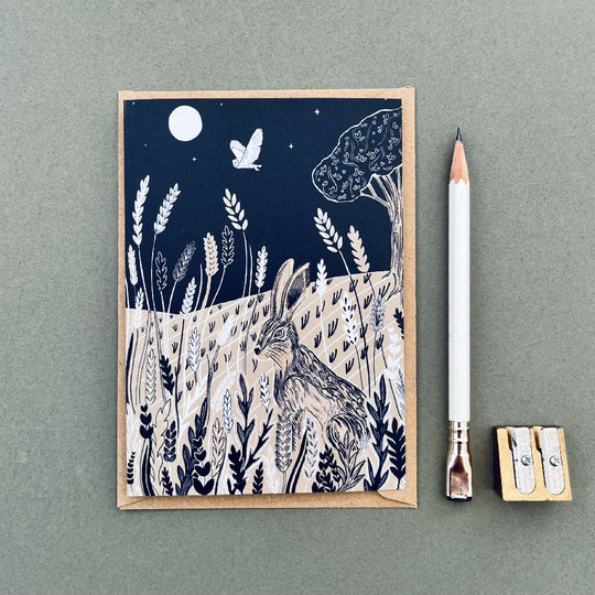 Moonlit Hare A6 Greetings Card