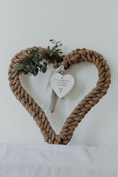 25cm Jute Heart Wreath