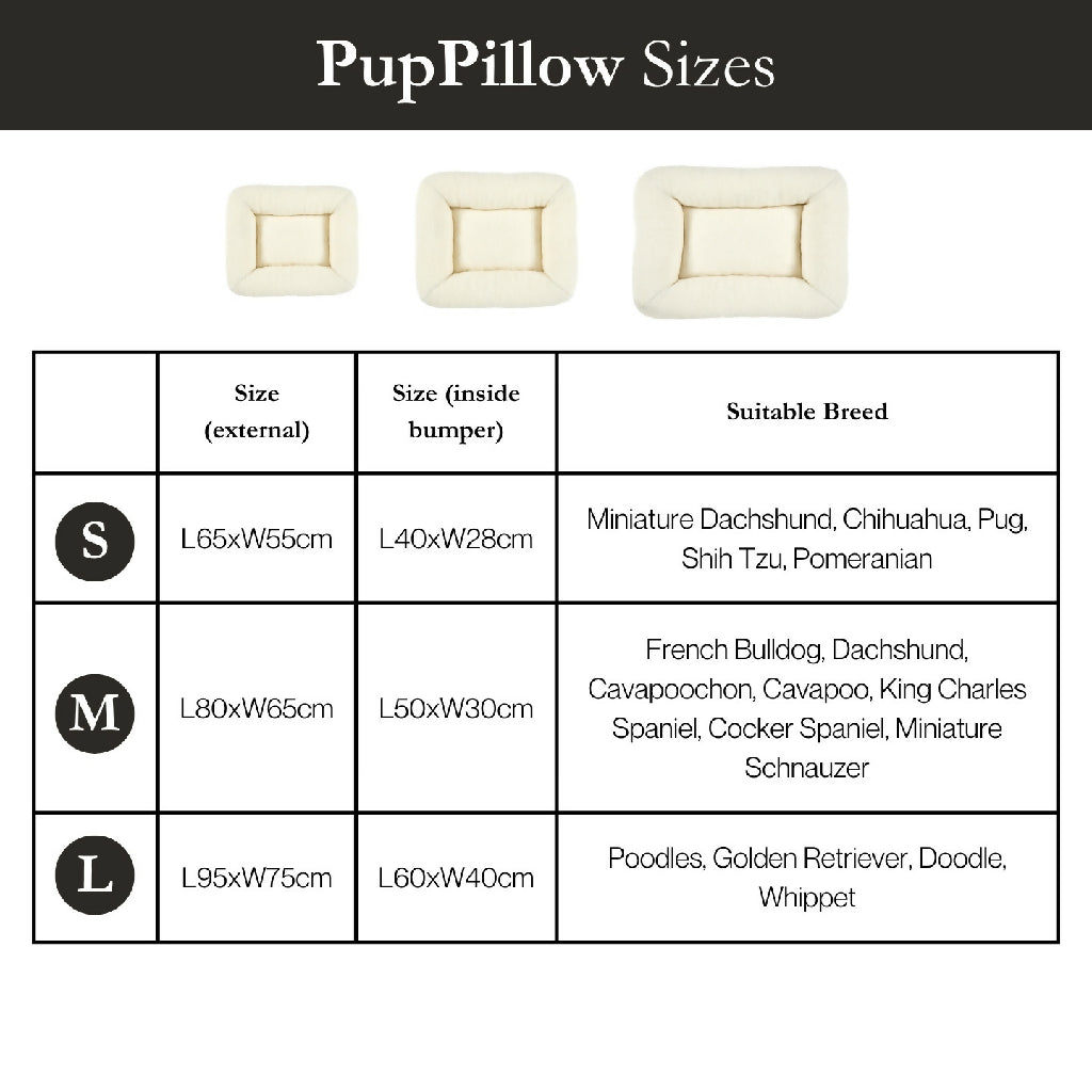 PupPillow Size Guide Natural