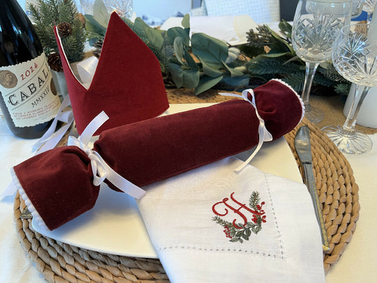 Personalised Initial White or Linen Cotton Christmas Napkins
