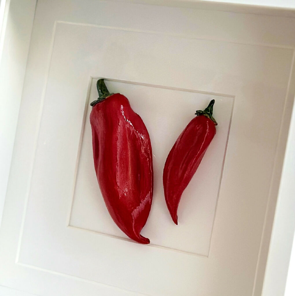 Ceramic Kitchen Wall Art: Red Peppers