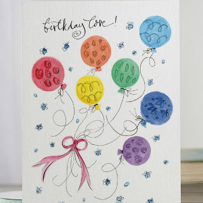 'Birthday Love' Rainbow Balloons Birthday Card