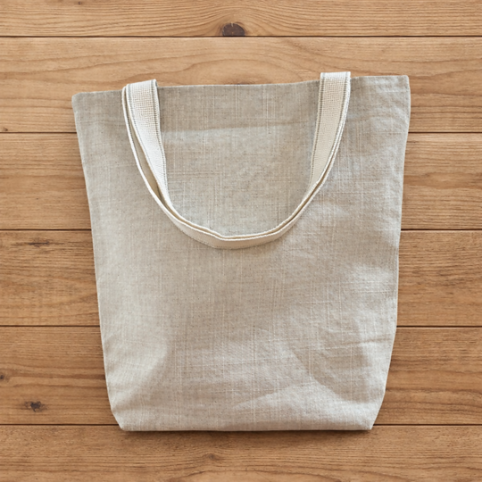 Natural Oat Linen Tote Bag – Handmade Shopping & Book Tote