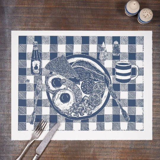 Full English Breakfast, Limited Edition Lino Print