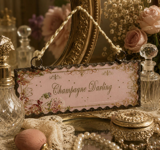 'Champagne Darling' Hanging Vintage Friendship Token