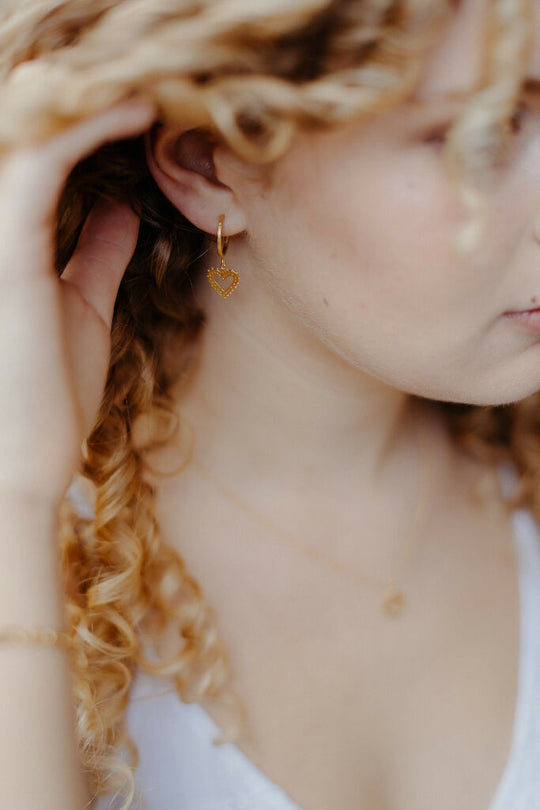 Venus Heart earrings, Gold