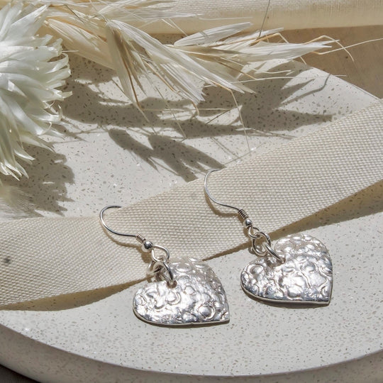 Textured Heart Earrings
