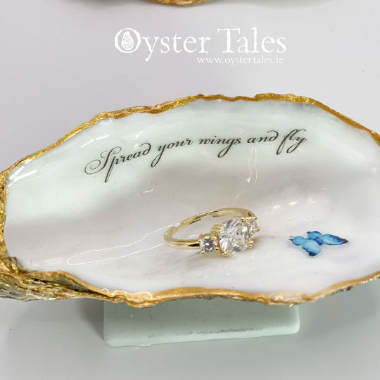 Spread your wings and fly- (Butterfly) - Oyster Ring/Trinket Dish