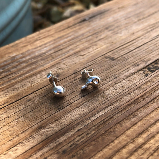 Unique Mismatched Recycled Sterling Silver Stud Earrings