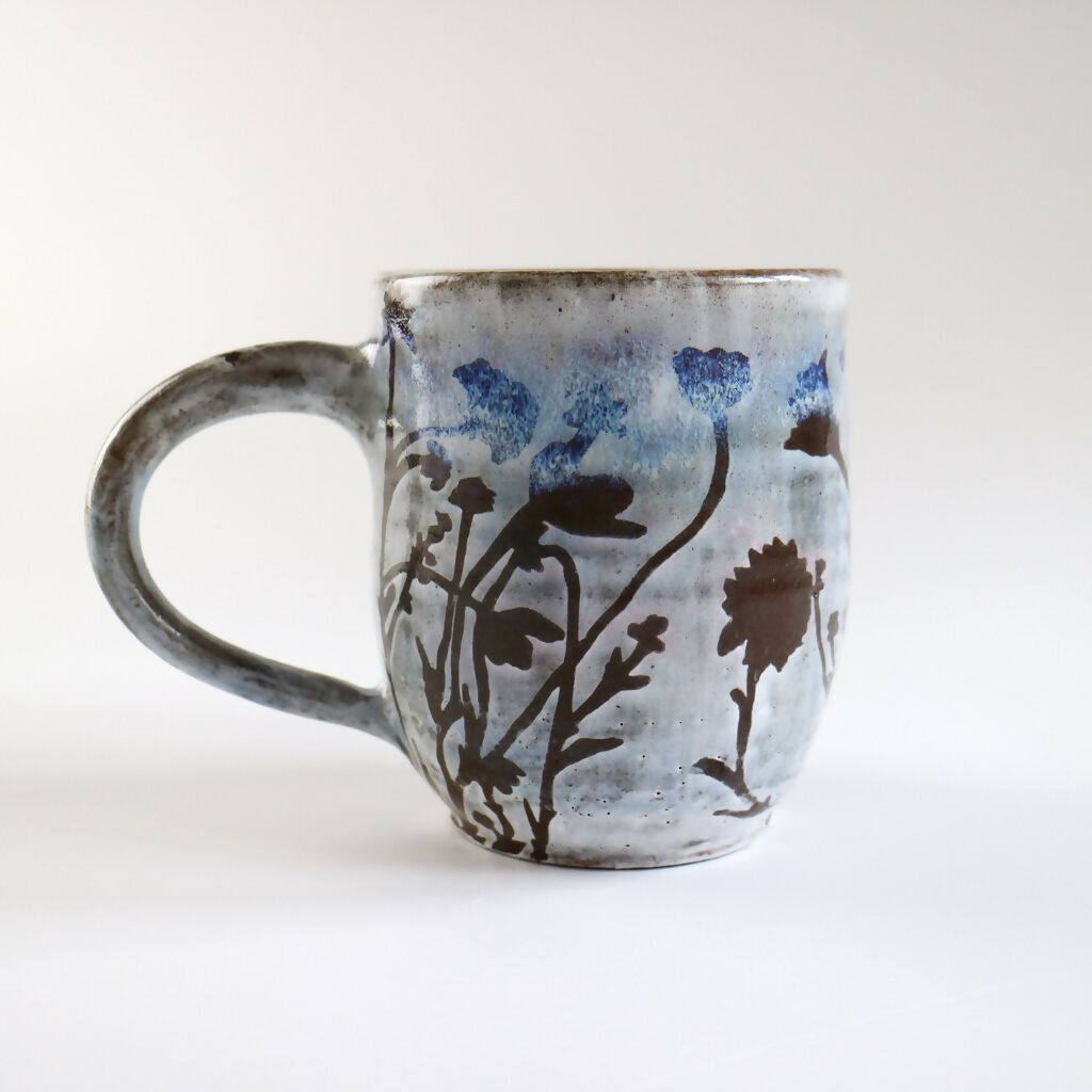 Stoneware Mug in Botanical Design