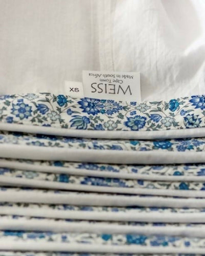 White Cotton Shirt with Liberty Print Trim