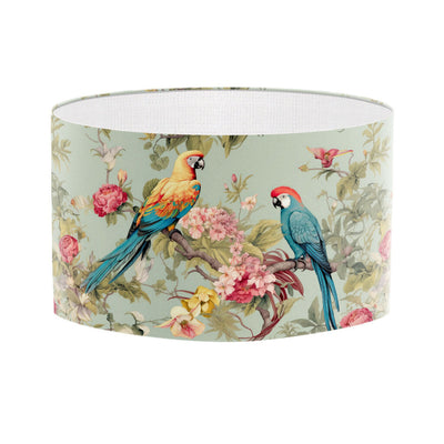 floral lampshade with parrots vintage toile print