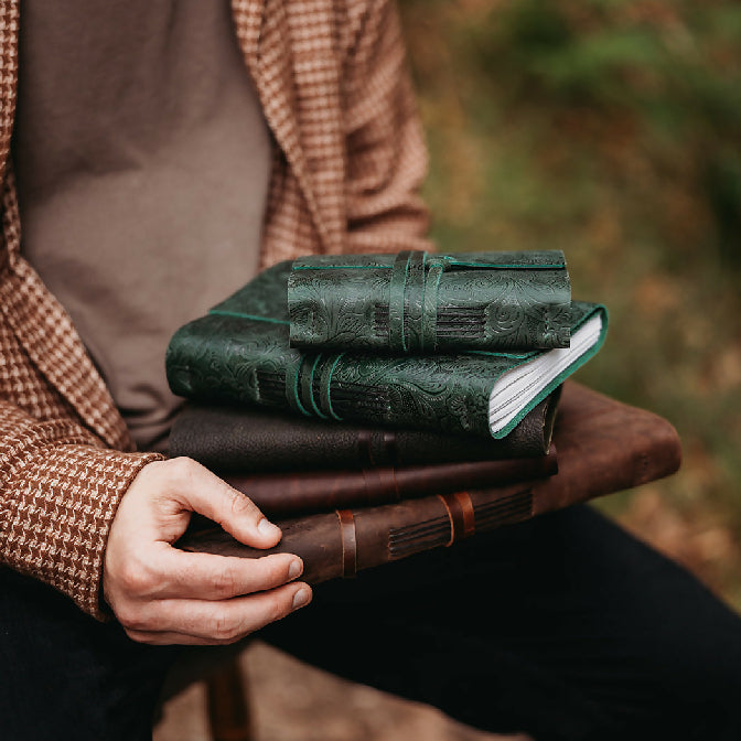 Botanical Evergreen Leather Journals