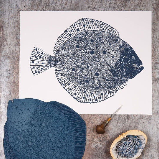 Turbot Limited Edition Lino Print
