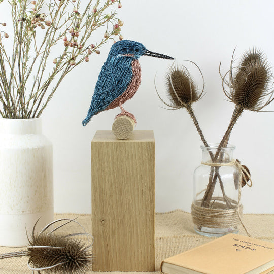 Kingfisher Wire Bird Sculpture