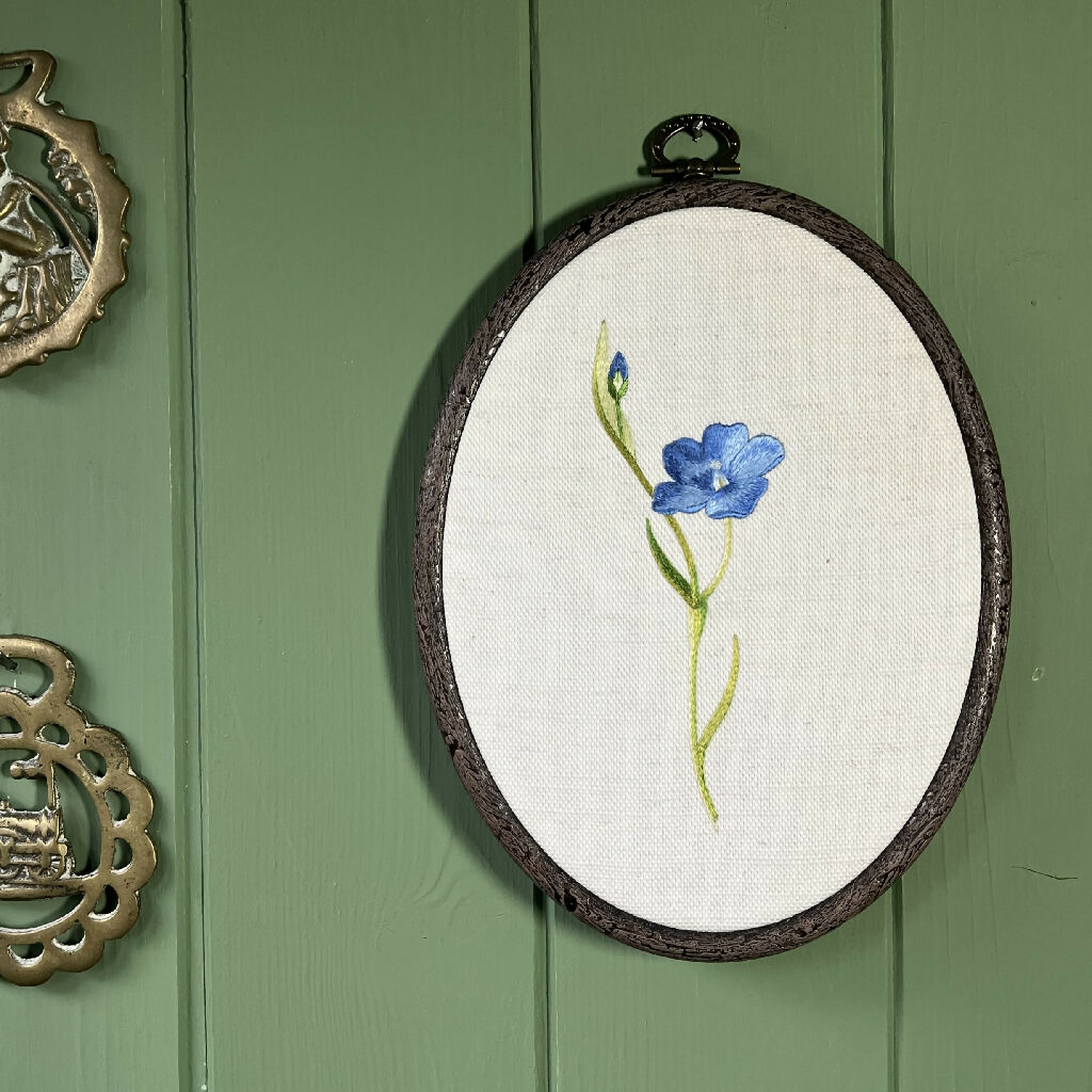 Flax Flower Silk Shading Embroidery Kit