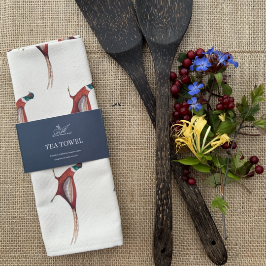 Running Pheasant Tea Towel
