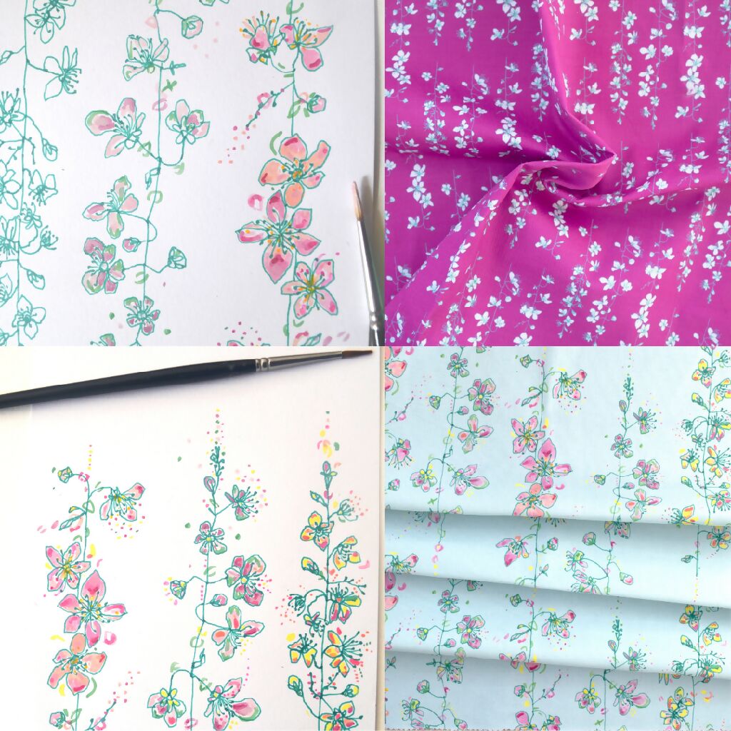 Blossom Linen Tea Towel