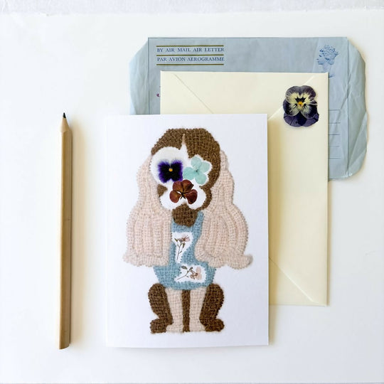 Botanical Spaniel Dog Greetings Card