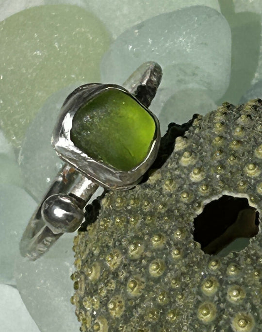 Green Sea Glass Ring