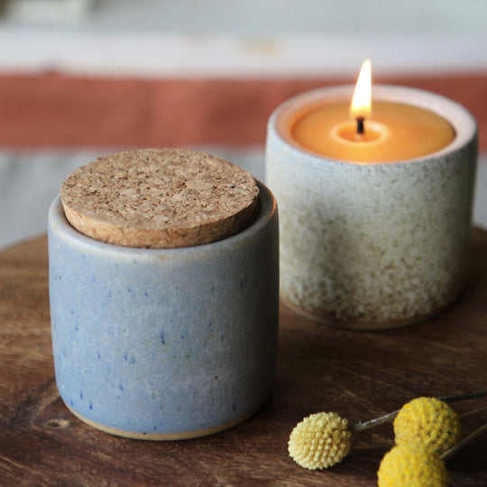 Beeswax Ceramic Candle Pot