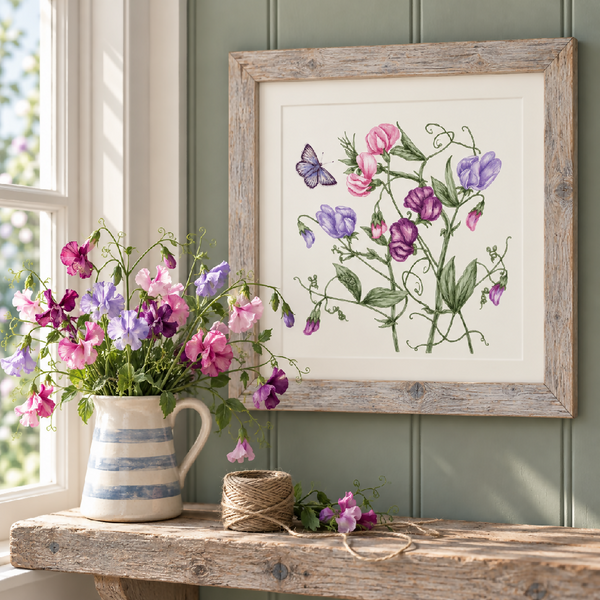 Sweet Pea Signed and Mounted Giclée Art Print