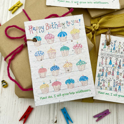 Birthday Seed Paper Gift Tags - Set of Four