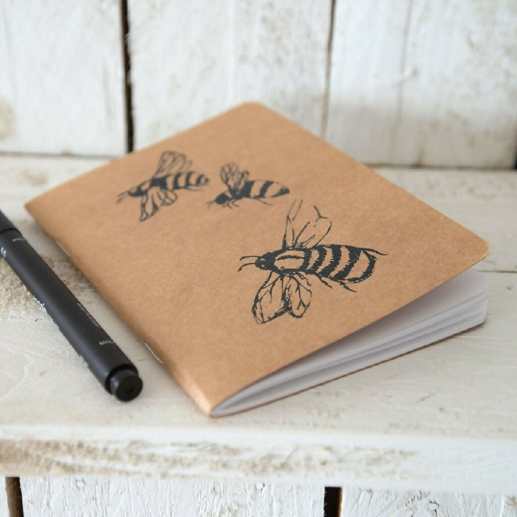 Bee Kraft Card Cover Notebook A5