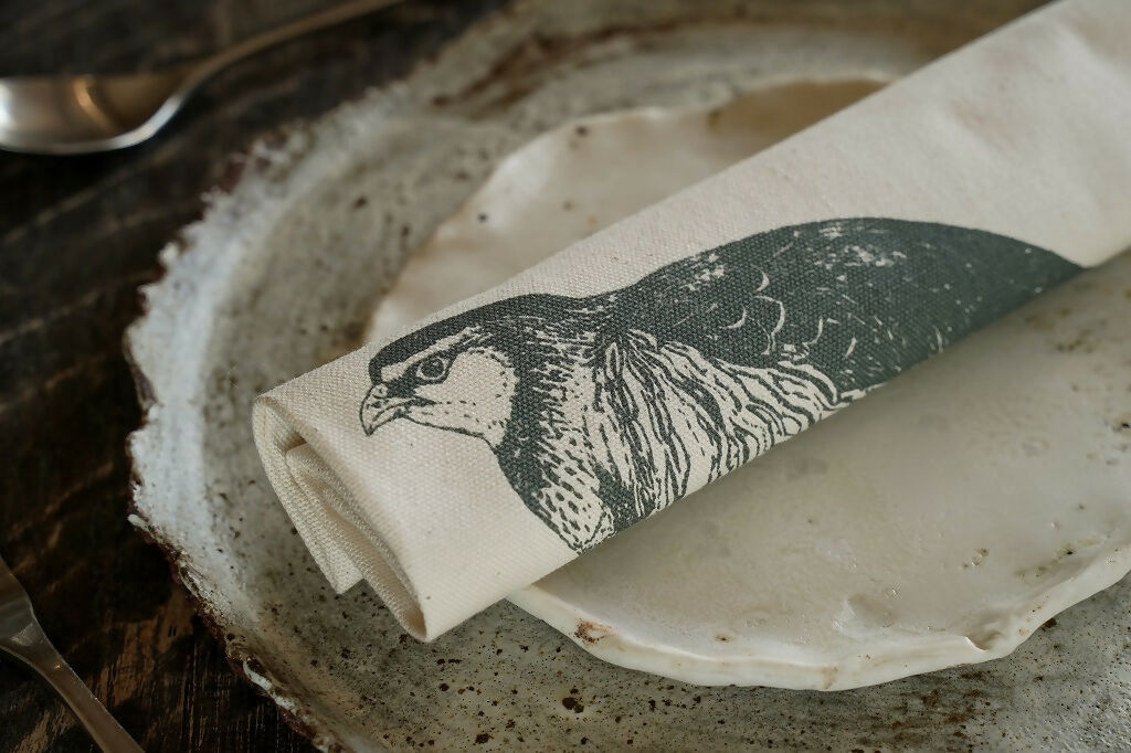 Organic Cotton Red-Legged Partridge Napkin – Set of 2