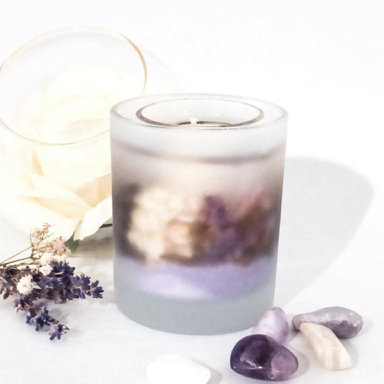 LAVENDER HAZE FROSTED BOTANICAL SCENTED CANDLE