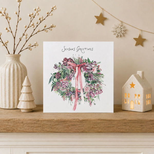 Berry & Blush Christmas Wreath Card