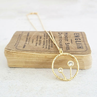 Gold-Plated Dandelion Pendant Necklace