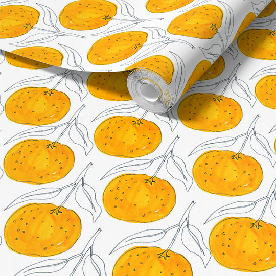 Clementine Fresh White Sustainable Wallpaper