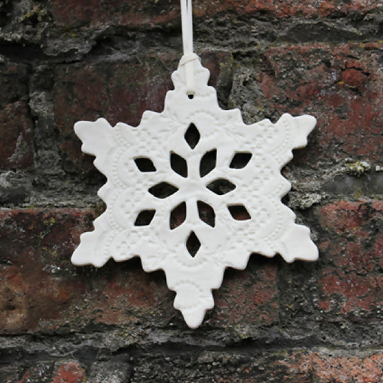 Porcelain Large Snowflake Decoration