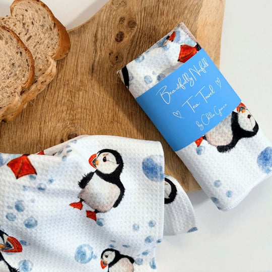 Puffin Tea Towel - Coastal Collection