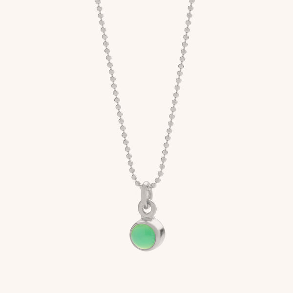 Chrysoprase Gem Dot Birthstone Necklace May