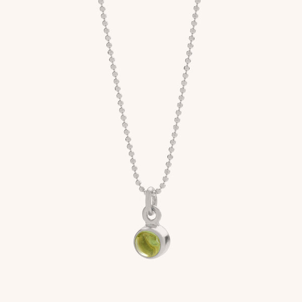 Peridot Gem Dot Birthstone Necklace August