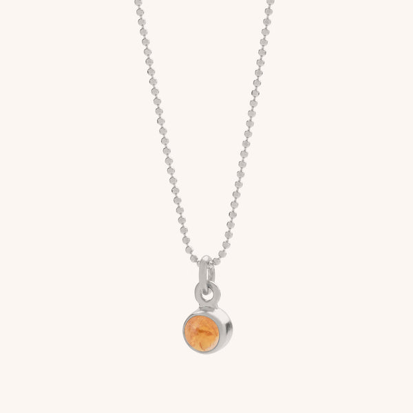 Citrine Gem Dot Birthstone Necklace November