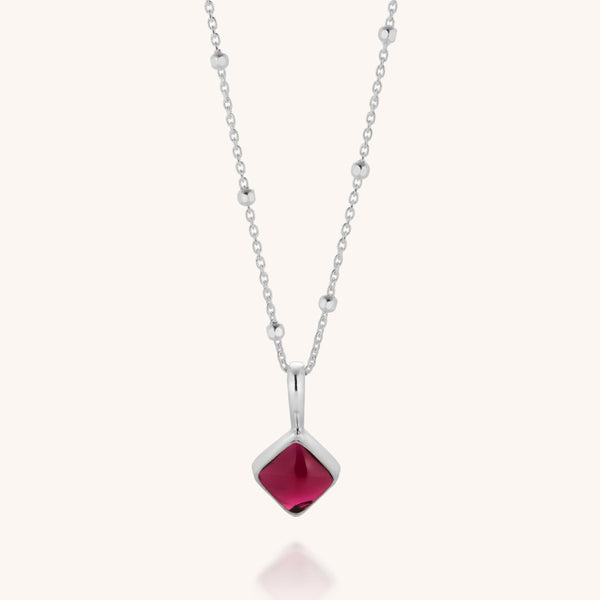 Garnet Diamond Birthstone Necklace January